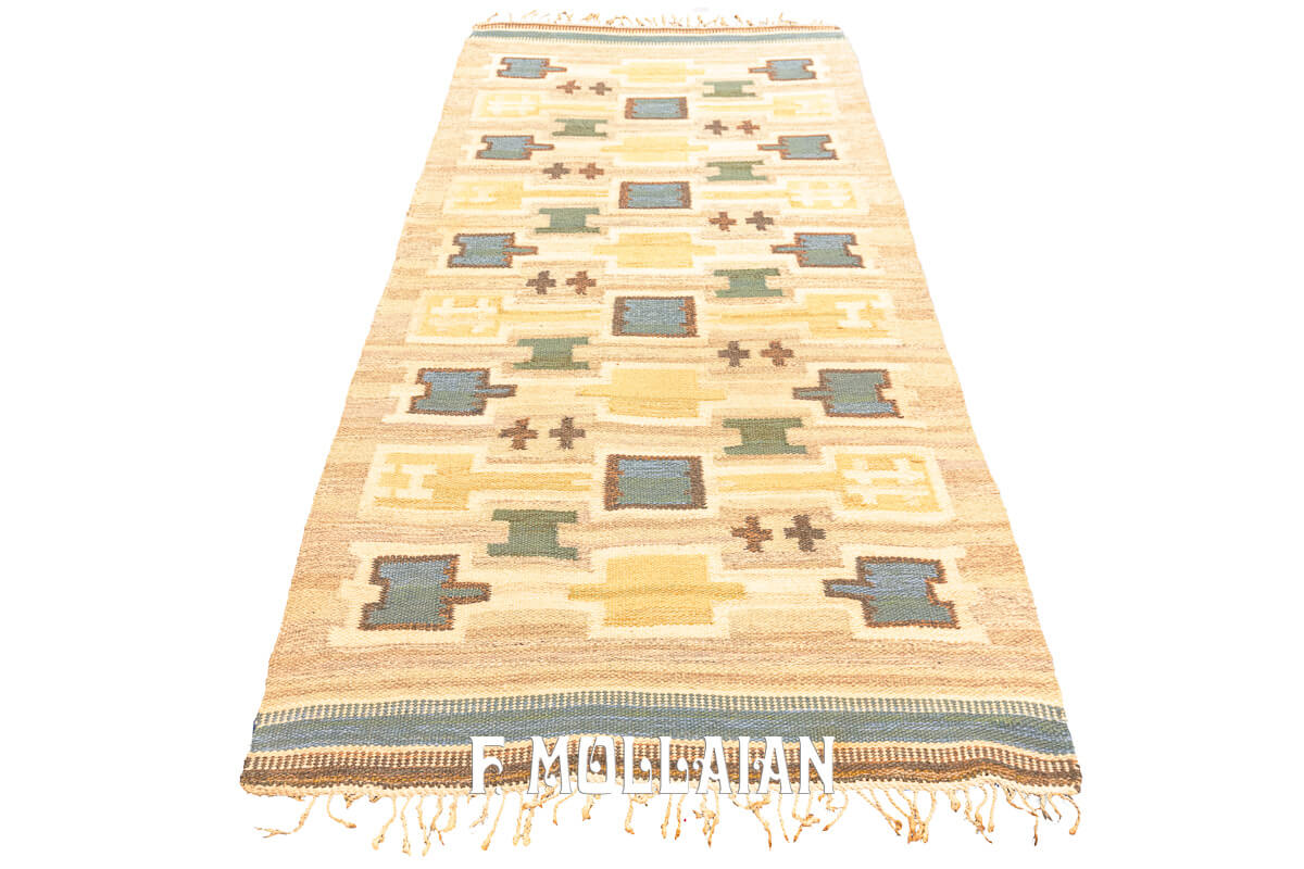 Rollakan Swedish Flat-weave Rug Color Beige n°:485611